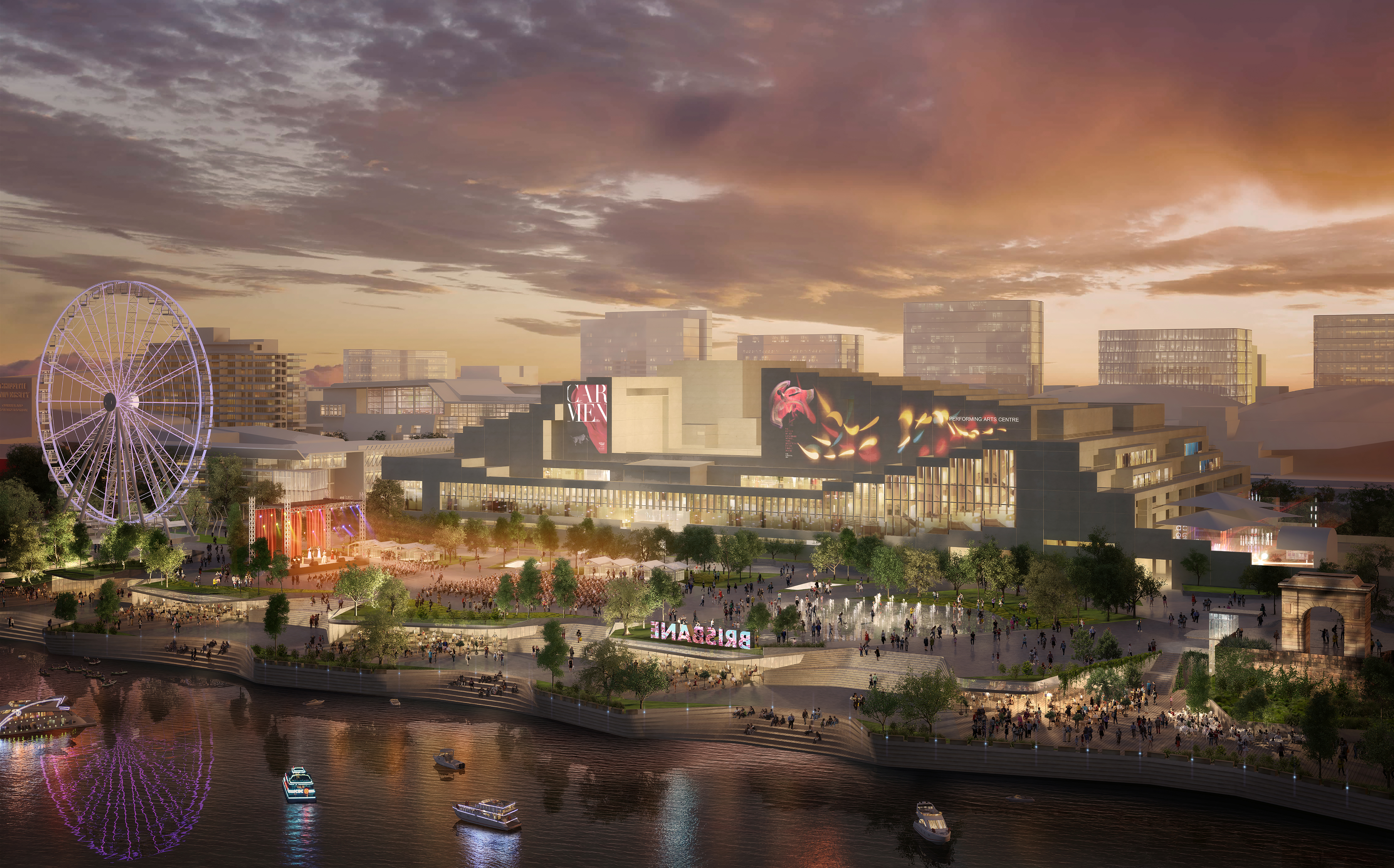 QLD Future South Bank Cultural Forecourt Render