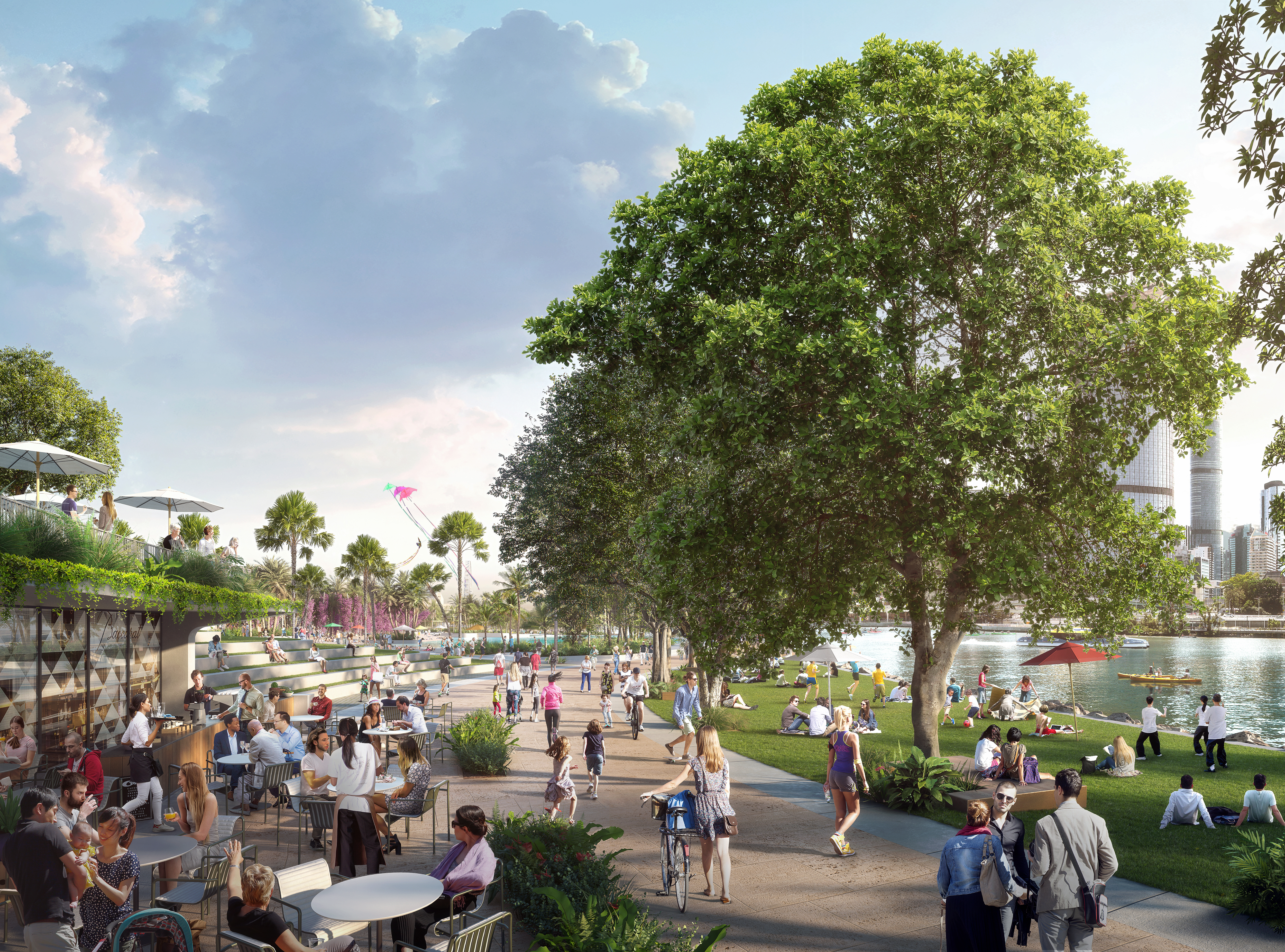 QLD Future South Bank Promenade Render