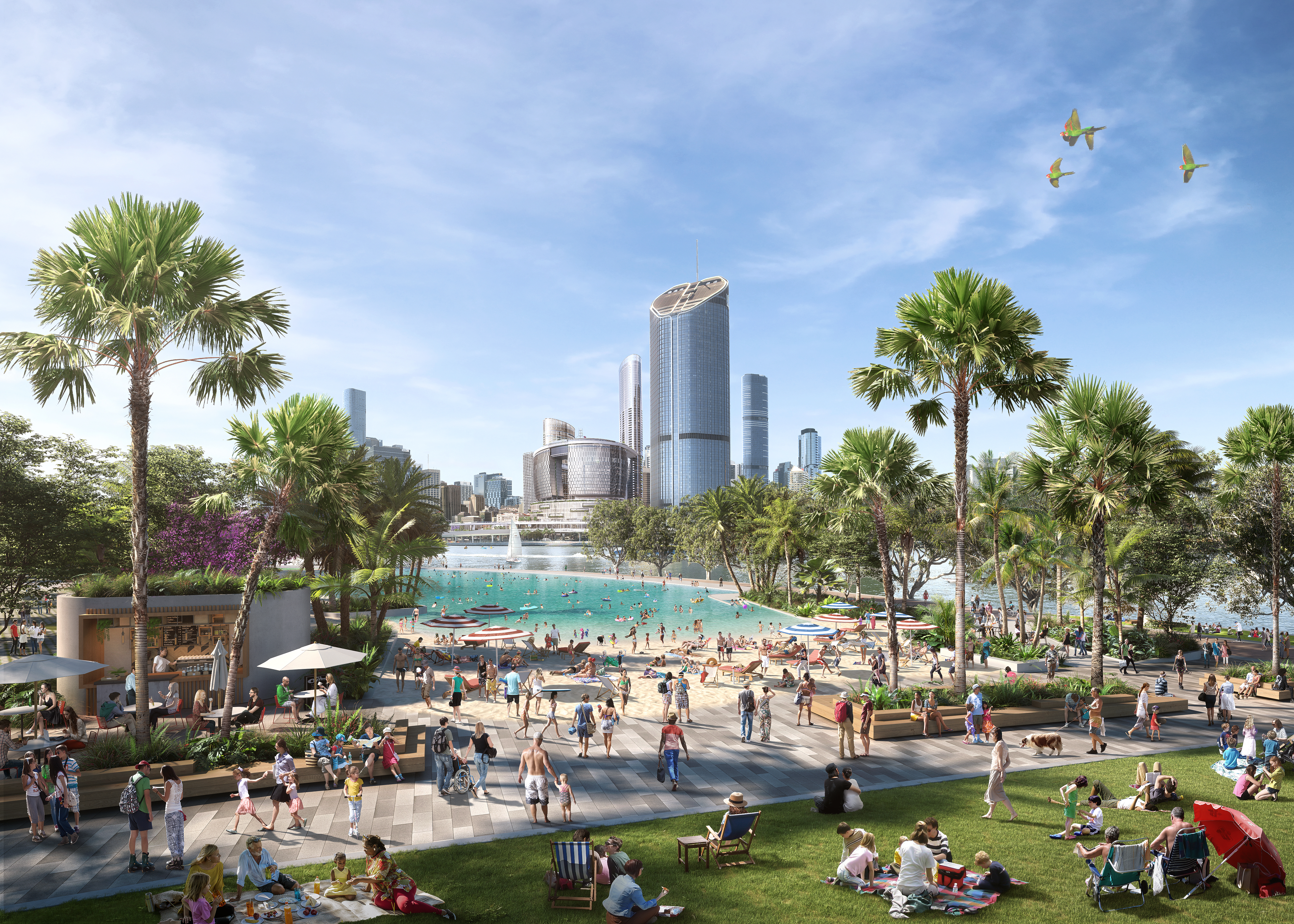 QLD Future South Bank Lagoon Render